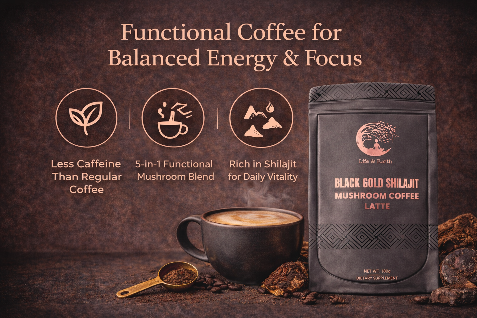 Shilajit Mushroom Latte
